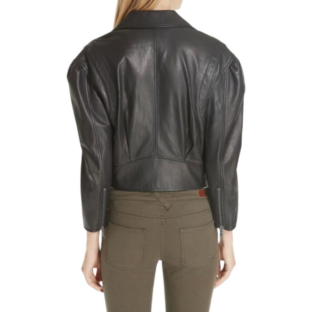 Brand New with Tag Joie Black Leather Jacket Classic and Versatile Style - Picture 7 of 16